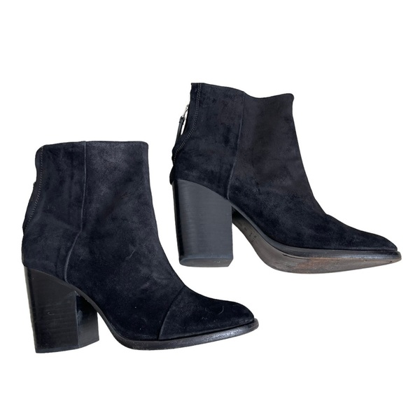 Rag & Bone Women’s Newbury Ankle Boots Size 38 US 8 Suede Black Heeled Western - Picture 5 of 9